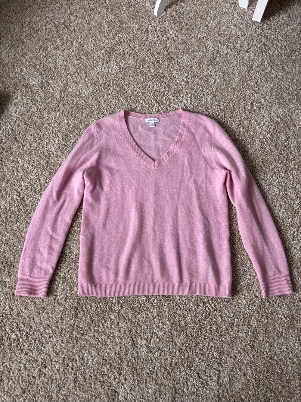 Nordstrom 100% Cashmere Pink Sweater sz M